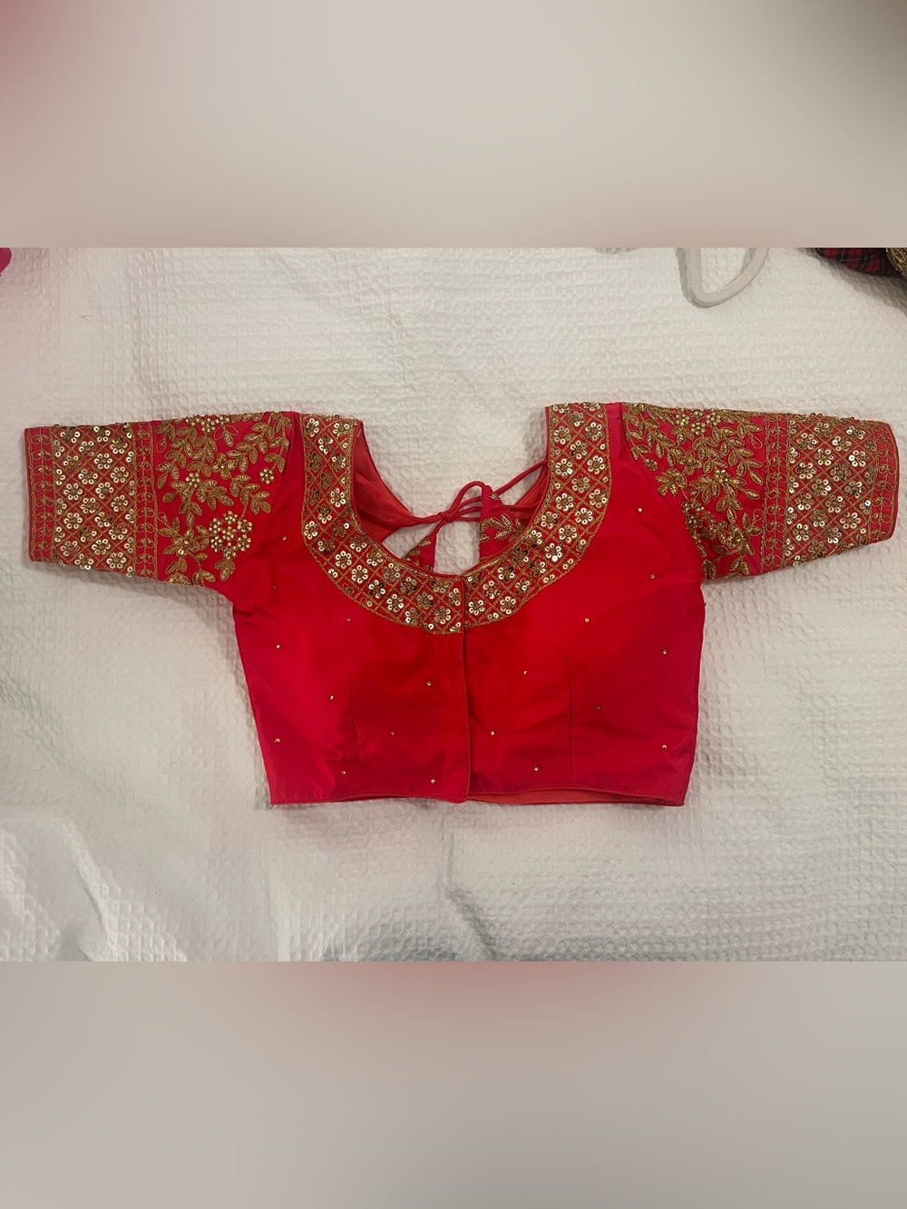 Pink saree blouse